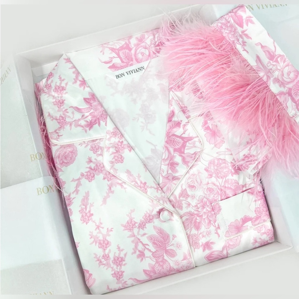 Bon Viviann English Rose Feathered PJ's